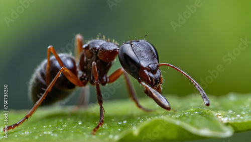 red ant on nature background