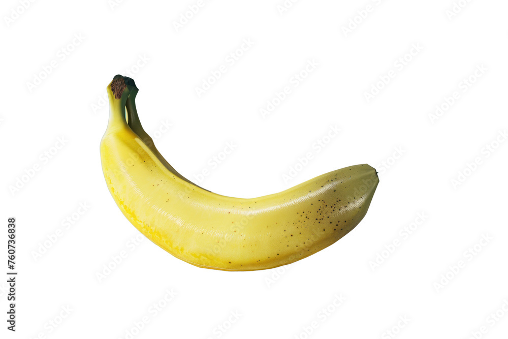 1 yellow banana on a transparent background