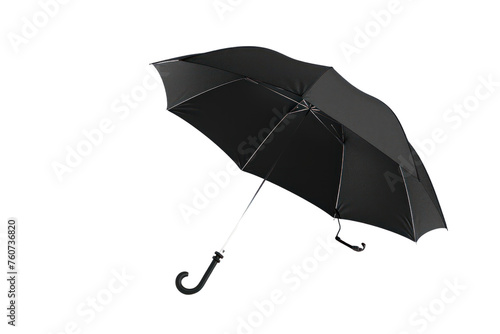 One black sun umbrella on a transparent background