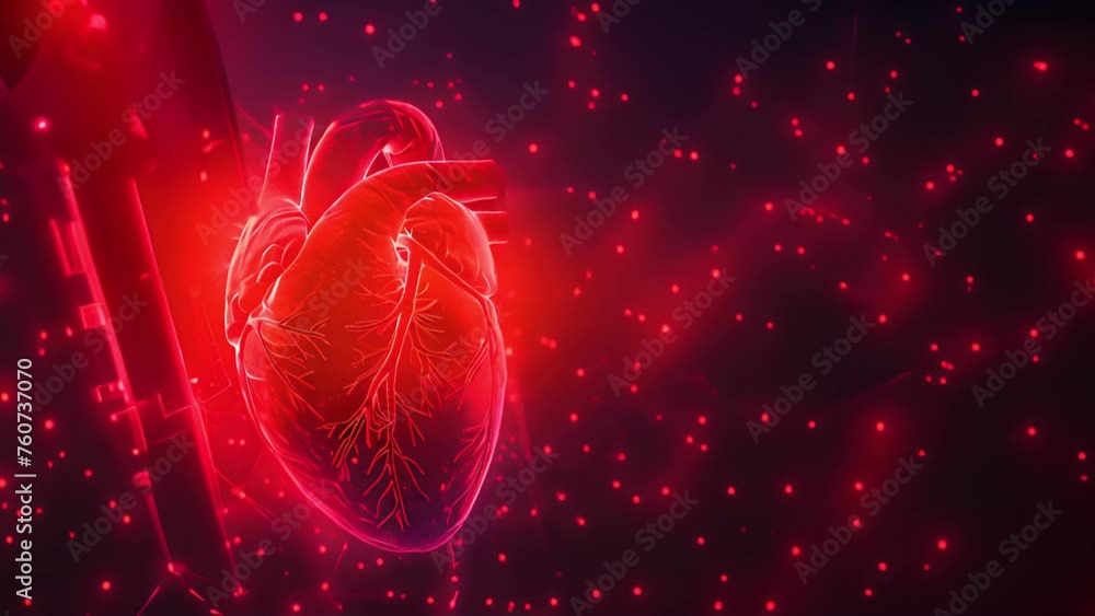 human heart shape with red cardio pulse line. Creative stylized red ...