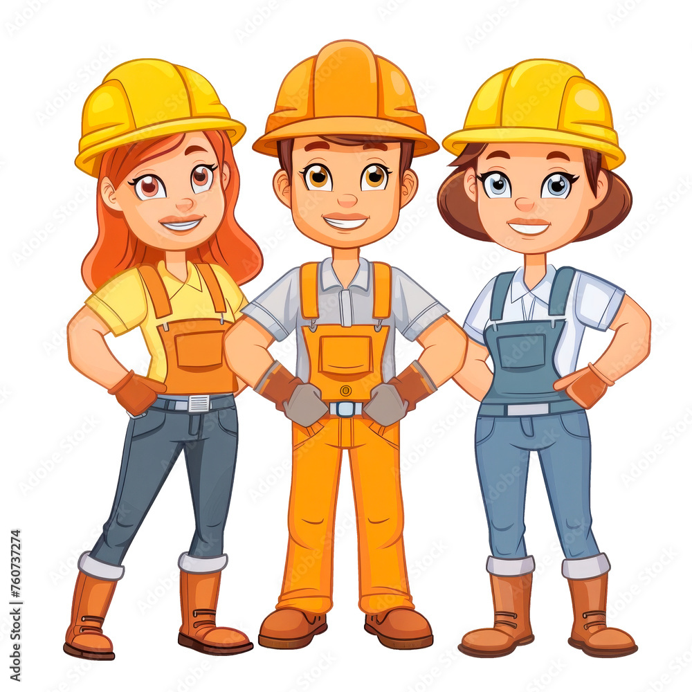 Group of young workers isolated on a transparent background. Cut out, close-up.
Group of young workers isolated on a transparent background. Cut out, close-up.