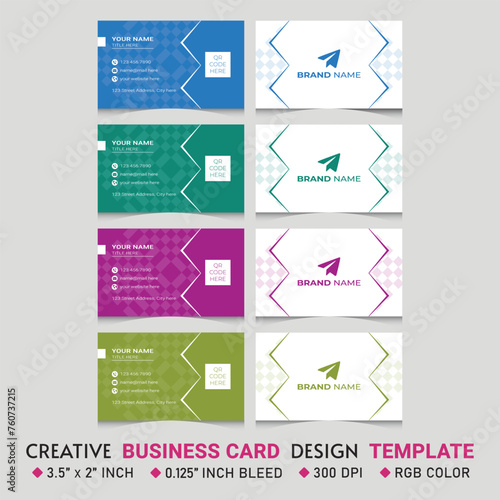 Minimalist Corporate Unique and Creative Vector EPS Business Card Template Design, Brand Identity, Corporate Identity, Company Identity, qr code design, Business Identity - Business Card 08