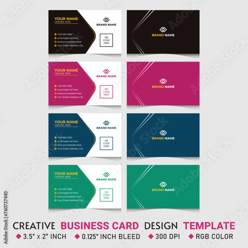 Minimalist Corporate Unique and Creative Vector EPS Business Card Template Design, Brand Identity, Corporate Identity, Company Identity, qr code design, Business Identity - Business Card 10