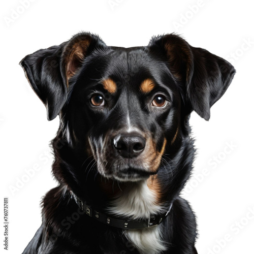Black Dog face in transparent background