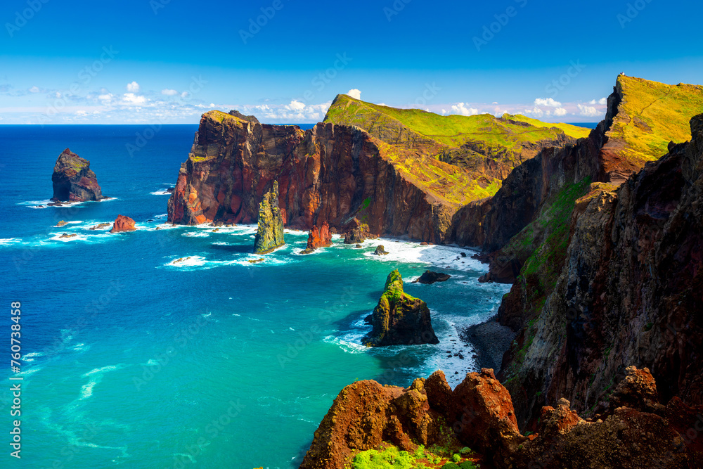 View of one of the best sights of Madeira Island. Cape Ponta de São Lourenço, Madeira Island, Portugal