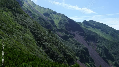 A cloud on the summit of Mt. Rishiri.