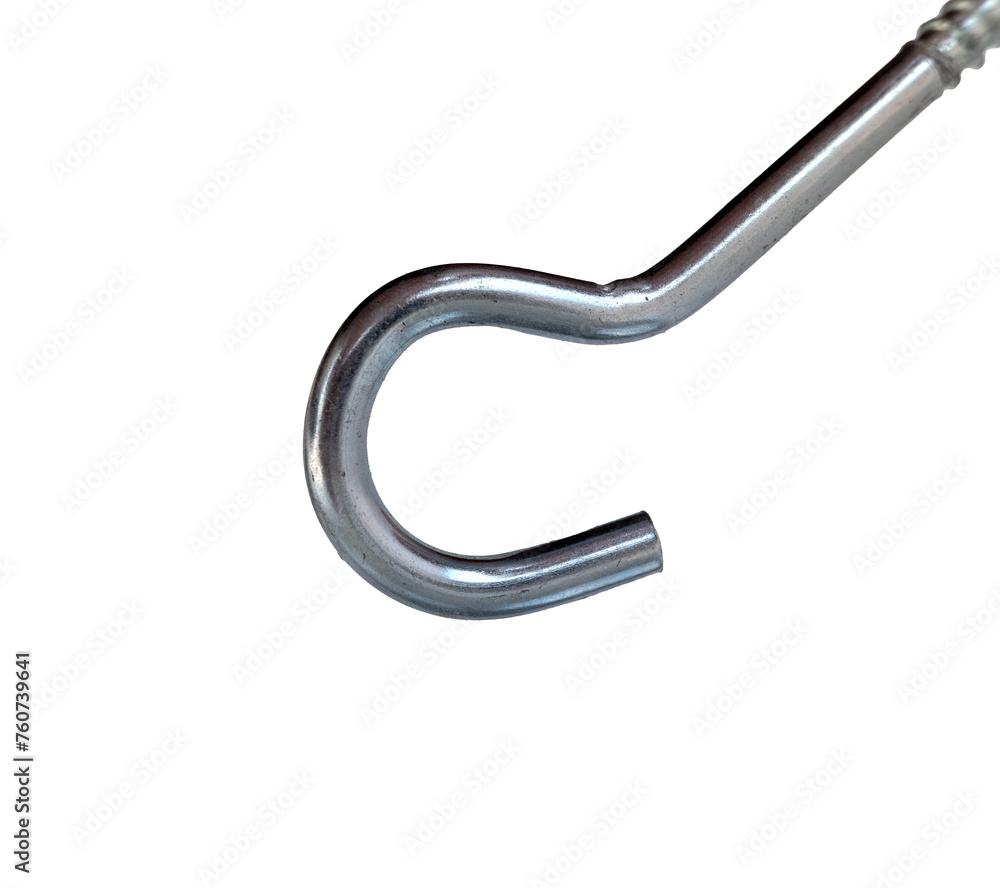 iron steel hook on white background