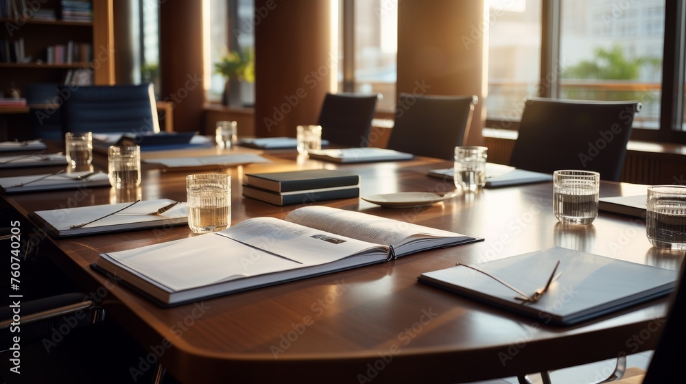 A business plan on a conference table symbolizes the foundation of a successful A business plan on a conference table symbolizes the foundation of a successful