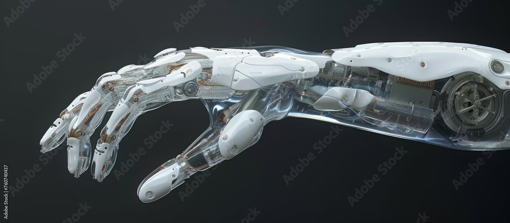 A robotic hand with a futuristic design A robotic hand with a futuristic design
