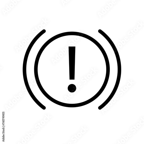 brake, exclamation mark - vector icon