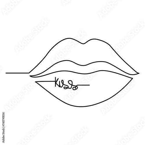 Kiss day continuous one line art drawing vector design and illustration