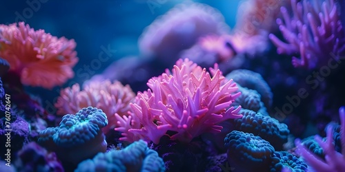 Vivid underwater coral reef ecosystem with fluorescent coral showcasing marine biodiversity. Concept Underwater Photography  Coral Reef Ecosystem  Marine Biodiversity  Vivid Colors  Fluorescent Coral