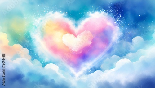 valentine s day with a beautiful colorful heart in the clouds a dreamy abstract background perfect for expressing love and joy idea for greeting cards and digital art projects