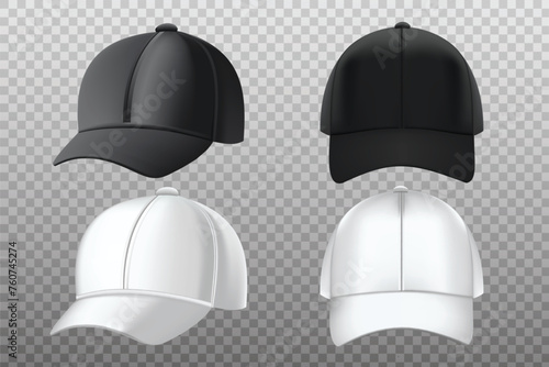 Black and white baseball cap in vector