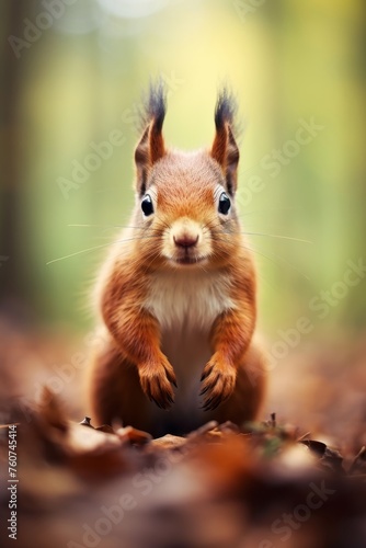 A minimalistic cute squirrel with a funny expression AI generated illustration
