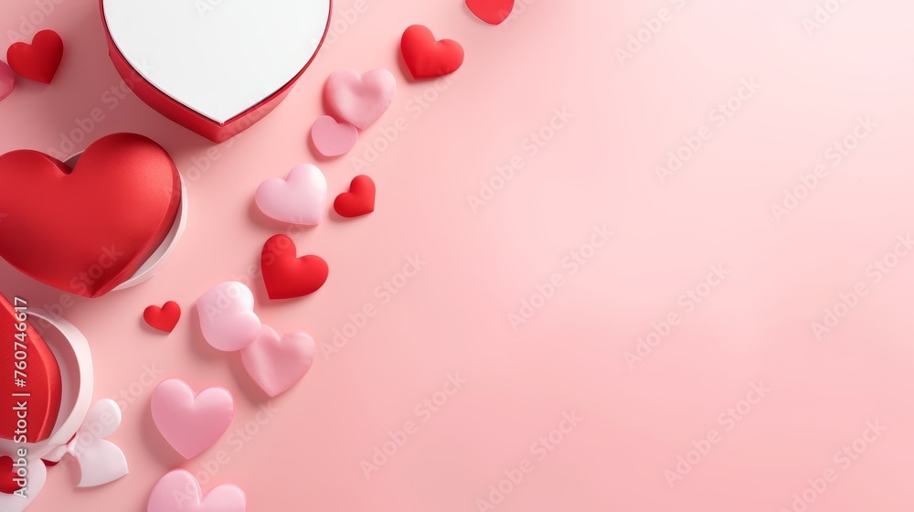 Flat lay concept with a focus on simple Valentines Day celebration AI generated illustration Flat lay concept with a focus on simple Valentines Day celebration AI generated illustration