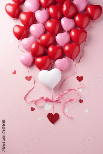 Flat lay concept with a focus on simple Valentines Day celebration  AI generated illustration