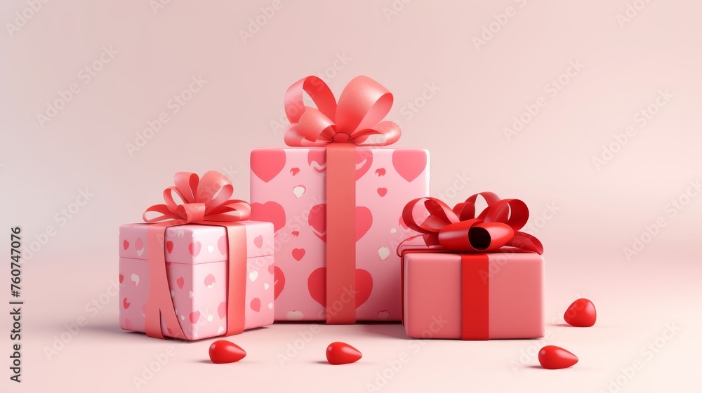 Minimal design of Valentines Day homemade gift items in flat presentation  AI generated illustration