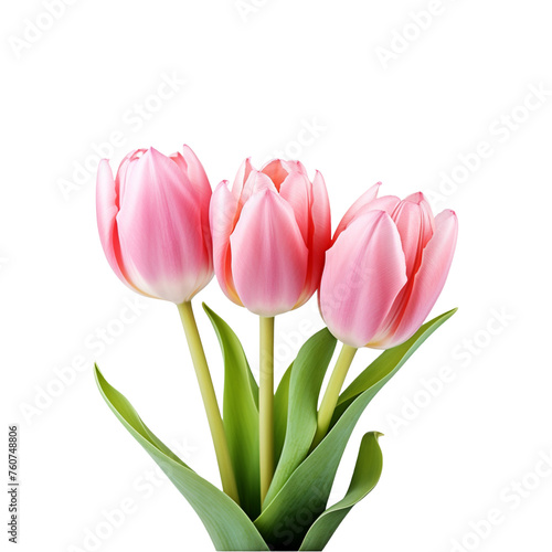 pink tulip isolated on transparent background