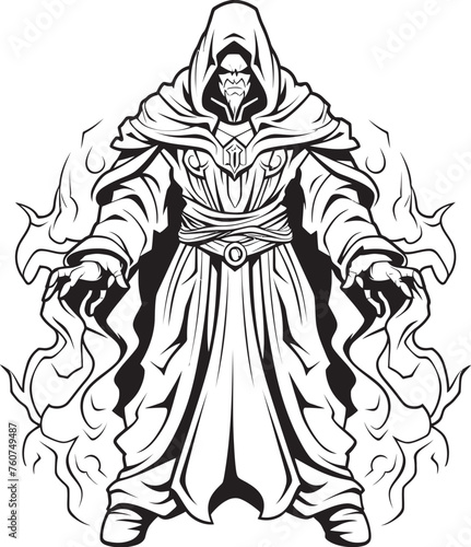 Mercenary of Greed Iconic Sorcerer Vector Logo Avaricious Enchantment Adamantine Sorcerer Emblem