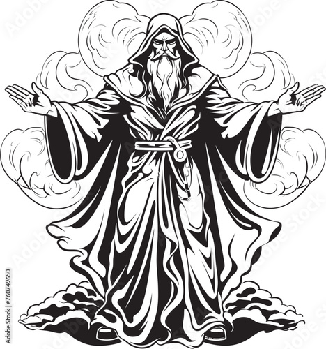 Adamantine Greed Iconic Sorcerer Logo Design Avaricious Sorcery Emblematic Mercenary Vector