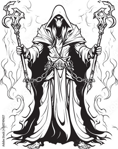 Mercenary of Wealth Vector Logo of Avarice Adamantine Enchanter Iconic Sorcerer Emblem