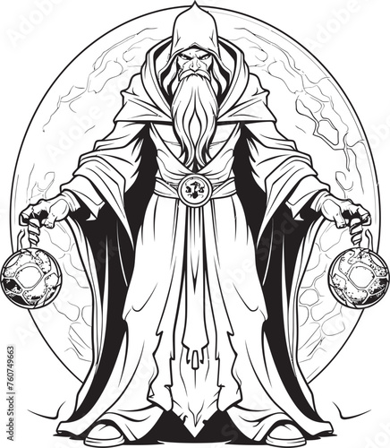 Avarices Sorcerer Iconic Emblem of Greed Mercenary of Sorcery Adamantine Avarice Vector Design