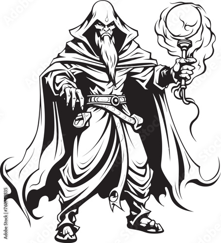 Adamantine Greed Emblematic Sorcerer Emblem of Avarice Avaricious Sorcery Iconic Mercenary Vector Logo