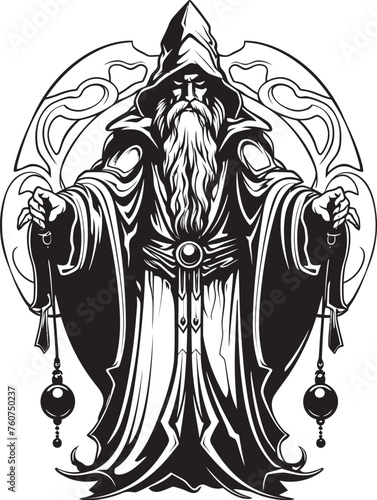 Sorcerous Greed Emblematic Sorcerer Icon Adamantine Sorcerer Vector Logo of Avarice