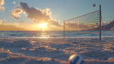 Dynamic Beach Volleyball Scene, Cinematic Photorealism
