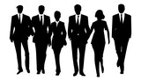 Group of business people silhouettes, vector illustration