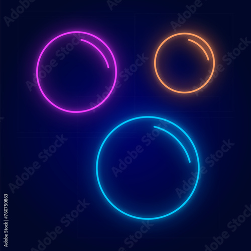 Neon sign. Bubble blower icon. Stock vector illustration.