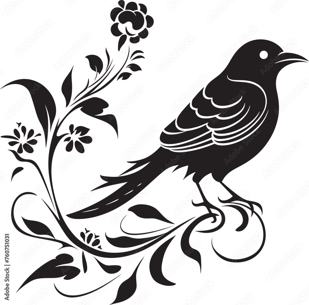 Blossom Bird Aesthetic Floral Pigeon Logo Graceful Avian Bloom Vector Icon of Floral Pigeon