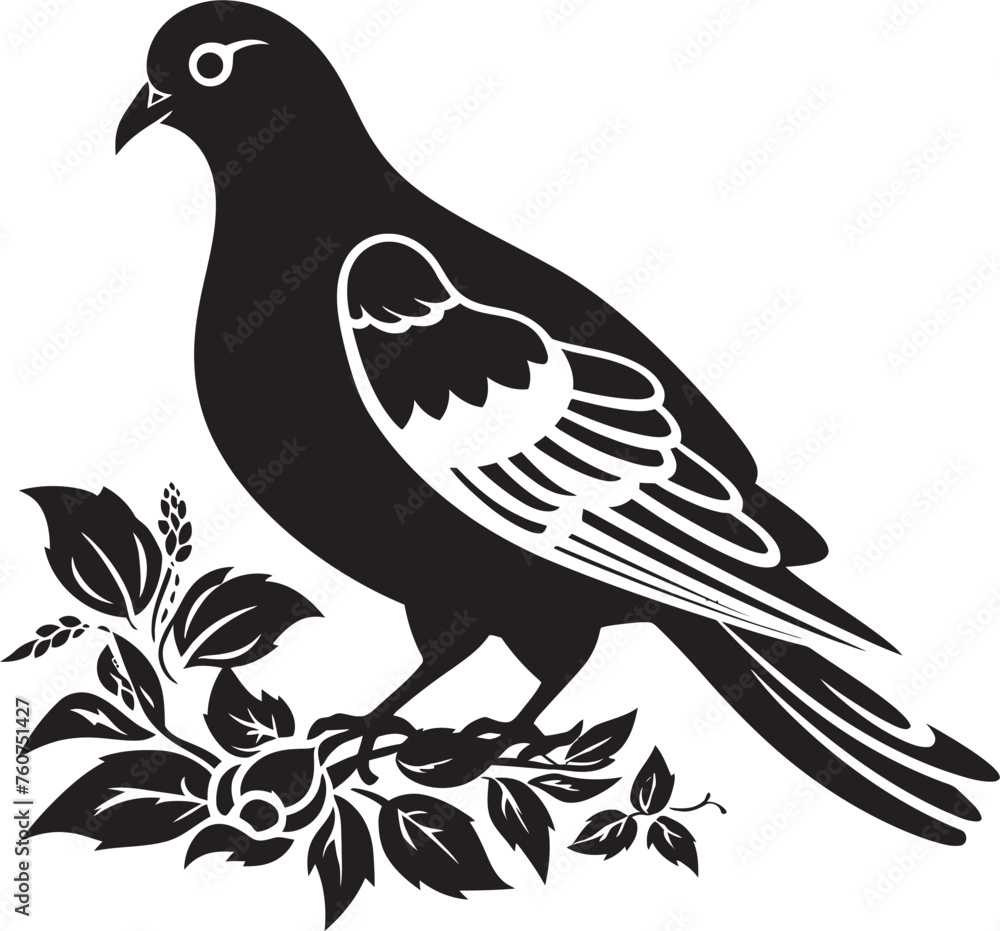Gardenia Grace Vector Emblem of Floral Pigeon Ethereal Wings Aesthetic Floral Pigeon Logo Design Gardenia Grace Vector Emblem of Floral Pigeon Ethereal Wings Aesthetic Floral Pigeon Logo Design