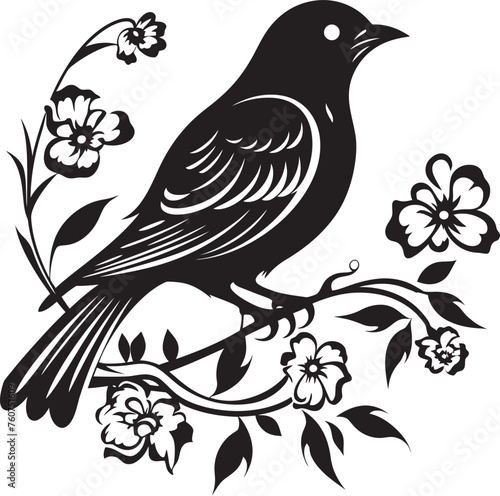 Serene Soaring Vector Floral Pigeon Icon Blooming Beauty Aesthetic Emblem of Pigeon