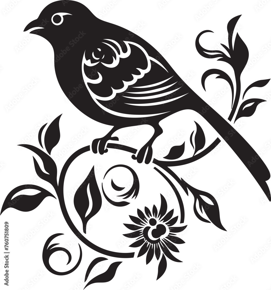 Blooming Beauty Aesthetic Floral Pigeon Logo Design Natures Wings Vector Icon of Floral Pigeon
