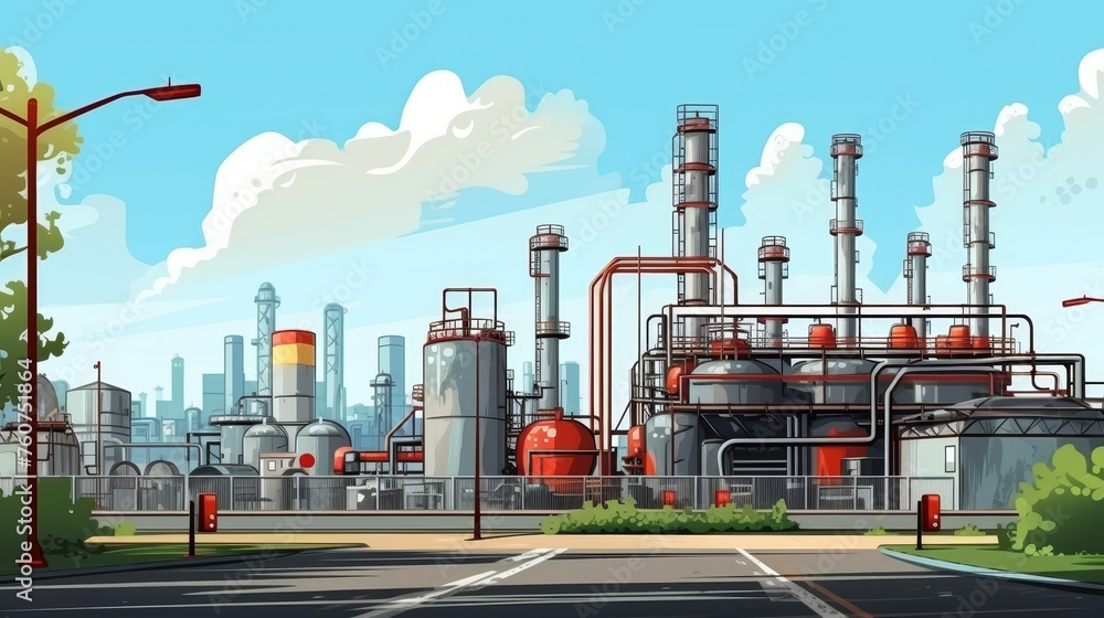 Obraz premium Industry petrochemical pipeline gas station background