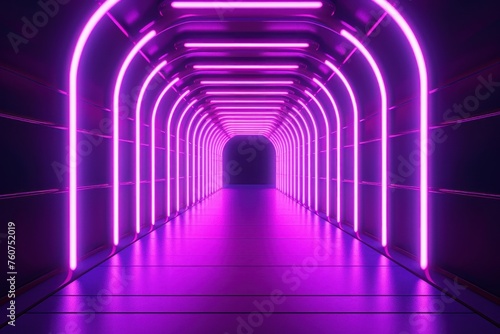 Rose neon tunnel entrance path design seamless tunnel lighting neon linear strip background