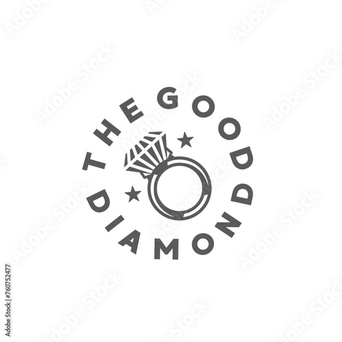 vector illustration of diamond jewelry logo icon for the trade industry and art collectors
