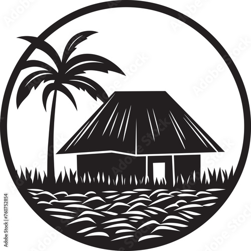 Wilderness Tranquility African Thatched Hut Icon Cultural Hideaway Emblematic African Hut Symbol