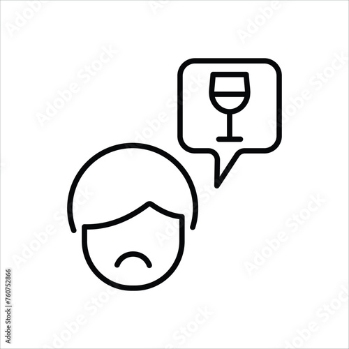 Alcoholism icon editable stock vector stock