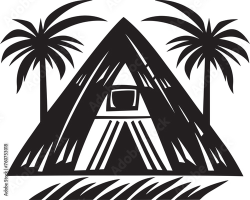 Wilderness Haven African Thatched Hut Icon African Thatched Hut Rustic Logo Design