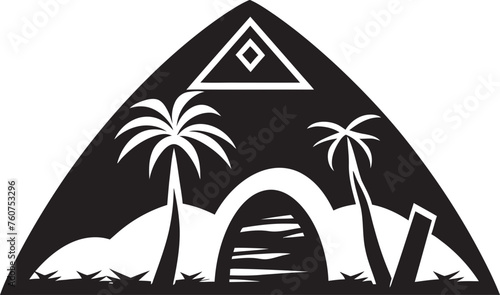 Wilderness Refuge Emblematic African Hut Logo Design Authentic Abode Vector Logo of Thatched Hut