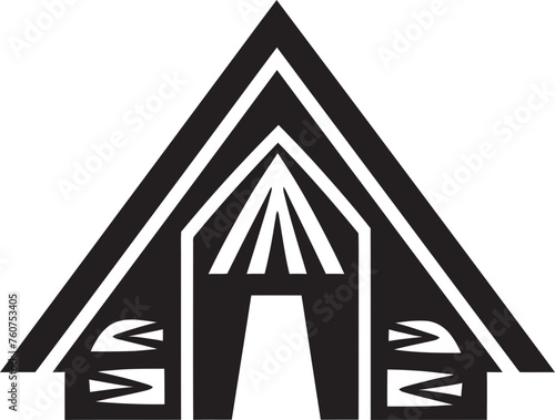 Savanna Serenity Emblematic African Hut Logo Design Wilderness Refuge Vector Logo of Thatched Hut