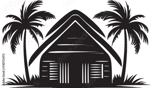 Authentic Abode Vector Icon of Straw Roof Hut Rustic Retreat Emblematic African Hut Logo Design