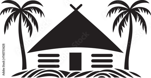Indigenous Oasis Vector Icon of Thatched Hut Cultural Haven Emblematic African Hut Symbol