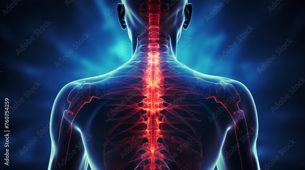 Men's spinal pain in the waist - obrazy, fototapety, plakaty 
