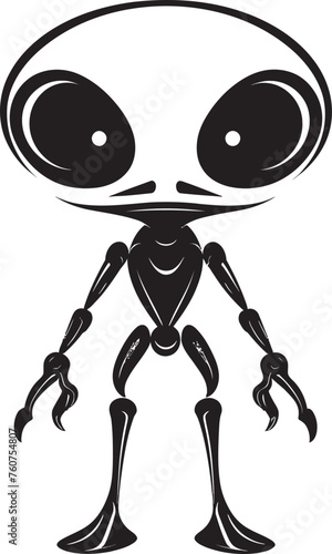 Interstellar Traveler Vector Logo of Alien Robot Extraterrestrial Sentry Emblematic Robot Sentinel