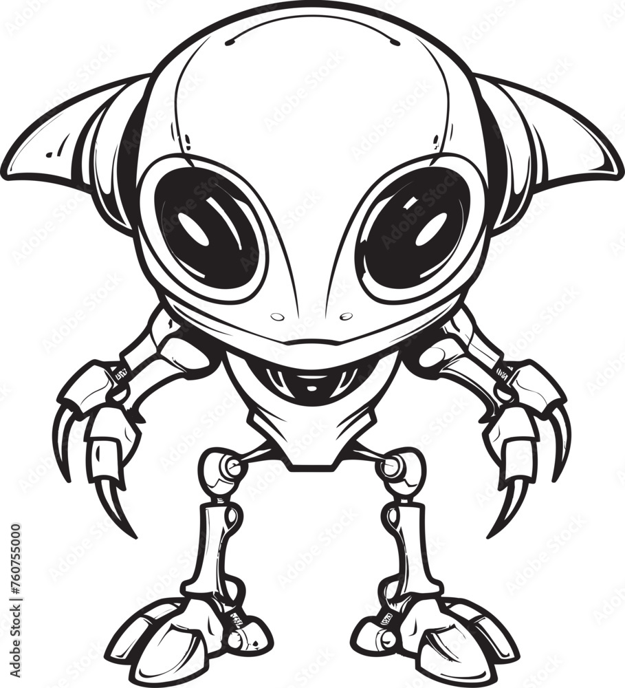 Mechanical Marvels Iconic Alien Robot Emblem Cosmic Creations Vector Icon of Robotic Explorer Mechanical Marvels Iconic Alien Robot Emblem Cosmic Creations Vector Icon of Robotic Explorer