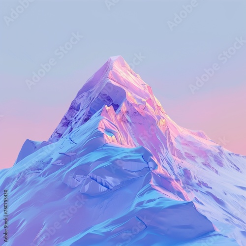 Abstract Colorful Mountain Peak Digital Art